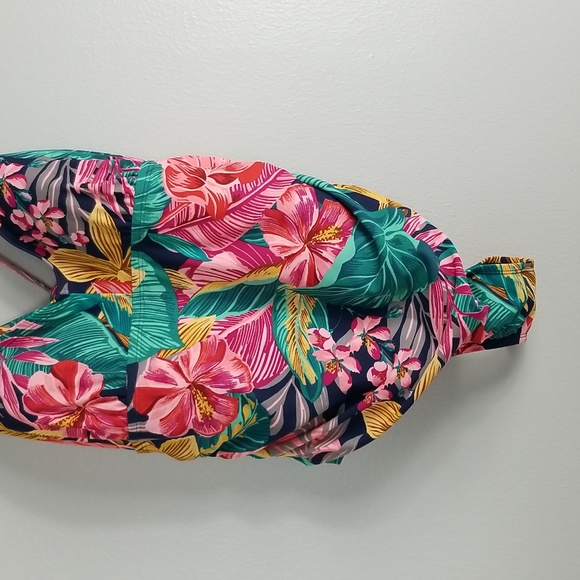 Swimsuit One Piece Tropical Hibiscus Size 16W - Picture 11 of 15